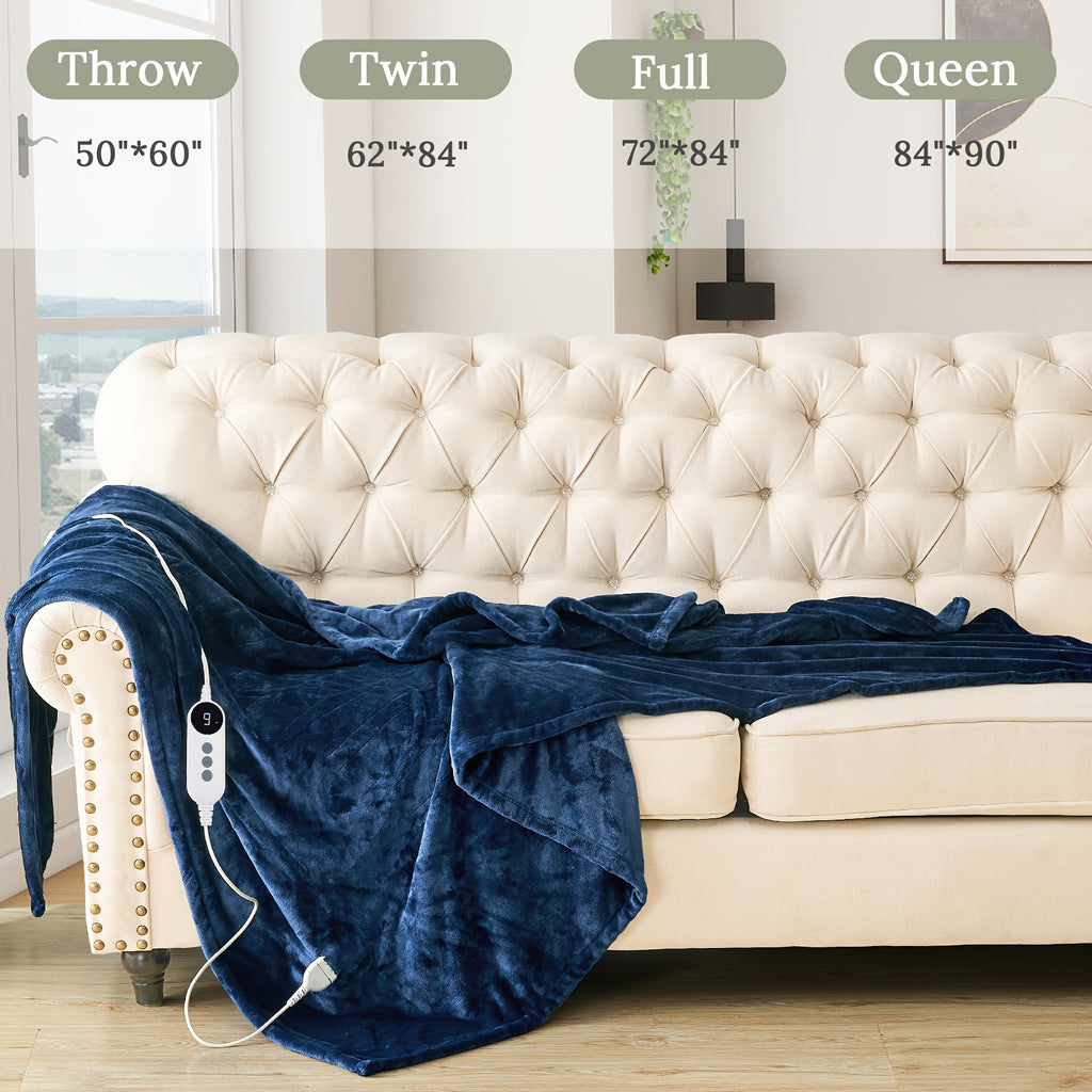 Heated Electric Blanket With All Size - Cozy Warm Double-sided Flannel Heated Blanket With 9 Heating Levels & 2/4/6/10 Hours Auto Off - Winter Comfort Heating Blanket, Gift Blanket, Machine Washable