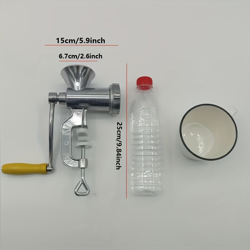 Manual Meat Grinder with Table Clamp - Heavy-Duty Stainless Steel Hand Crank Meat Grinder for Ground Beef, Pork, Chicken, Vegetables - No Electricity Needed, Meat Grinder For Kitchen, Vegetable Processing, Durable Constructio