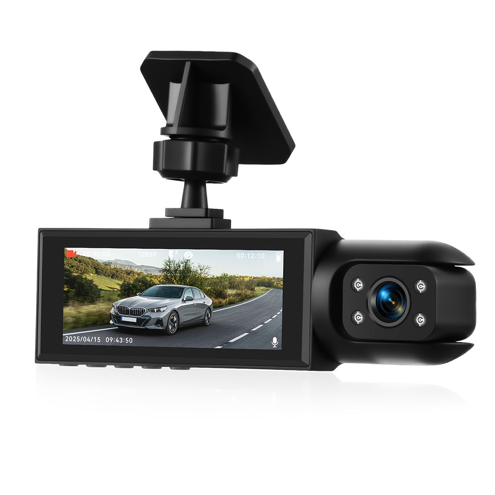 Podofo 1080P Dual Camera, Dash Cam For Cars, Front And Inside, Car Camera With IR Night Vision, Loop Recording, Wide Angle Car DVR Camera With 3.16 Inch IPS Screen, Dual Lens Car Dashboard Video Cam As A Christmas Gift, Witho