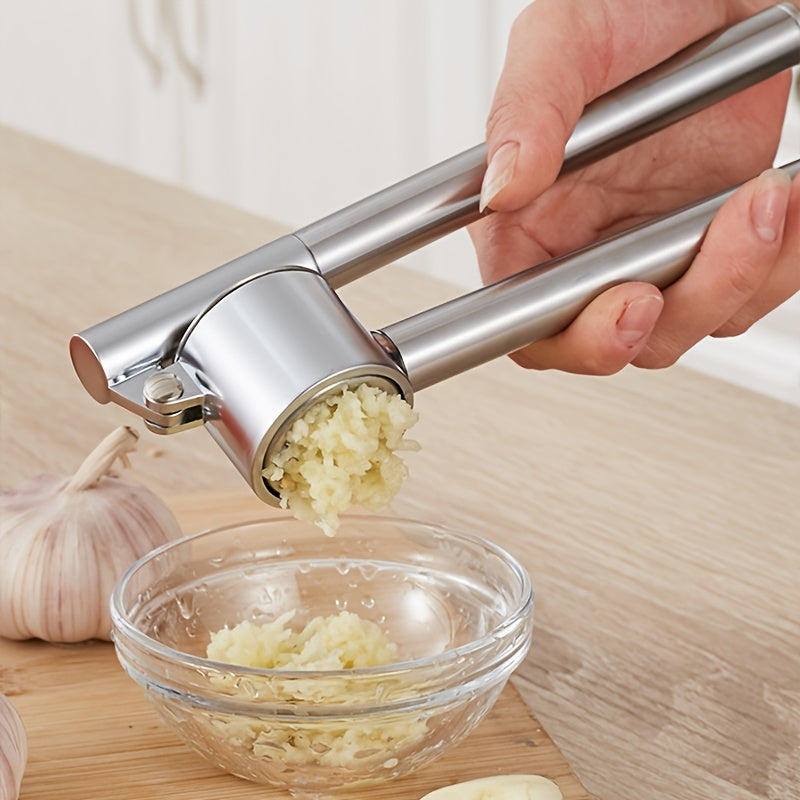 1pc Heavy-Duty Manual Garlic Press & Ginger Squeezer - Heavy-Duty Aluminum Construction, Ergonomic Handle, No Electricity Needed - for Home, Kitchen, Ginger Preparation, Sturdy Build, Compact Design, Restaurant Use - Easy-Cle