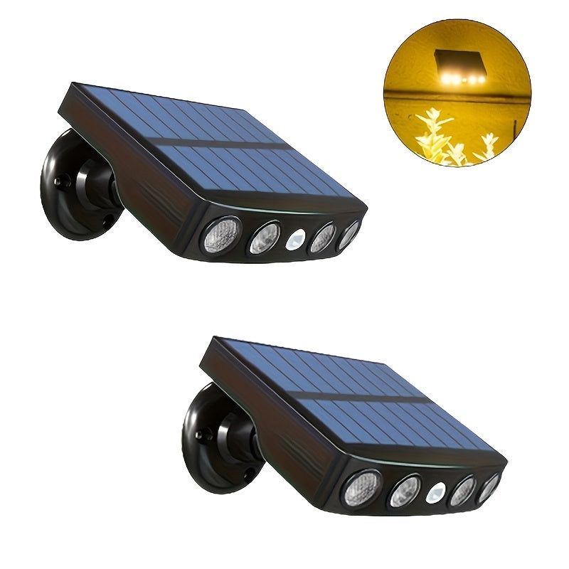 1/2/4pcs Commercial Solar Wall Lights Outdoor - Smart Motion Sensor, IP44 Waterproof, Auto On/Off Dusk to Dawn for Courtyard, Porch, Deck & Garden Security Lighting (Acrylic Cover, 120° Wide Beam)