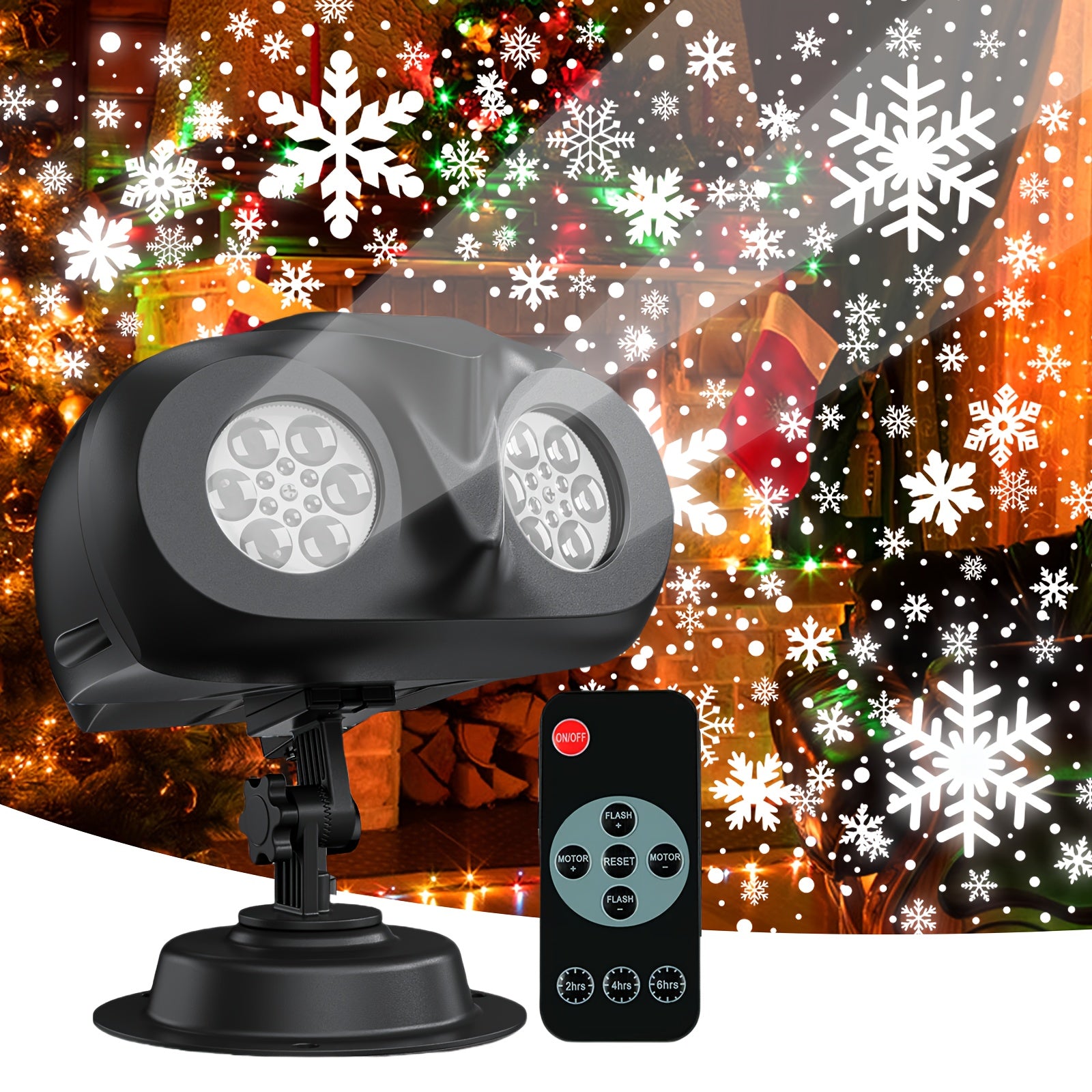 Upgraded Dual-Head Outdoor Snowflake Projector Light, 180 Rotation, Large Scale Projection, Waterproof IP45, Christmas Light Porjector for Outdoor Christmas Decor | Christmas Projection Light |christmas Decorations | Christma