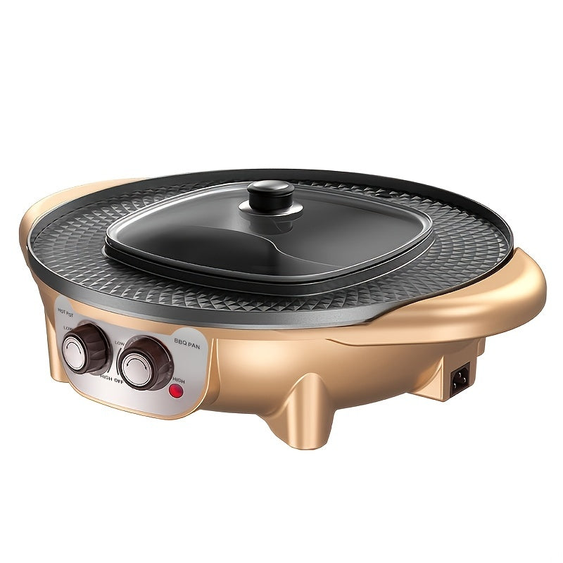 [Electric BBQ Grill Hot Pot] Smokeless Electric BBQ Grill and Hot Pot - Separable, Perfect for Home Cooking