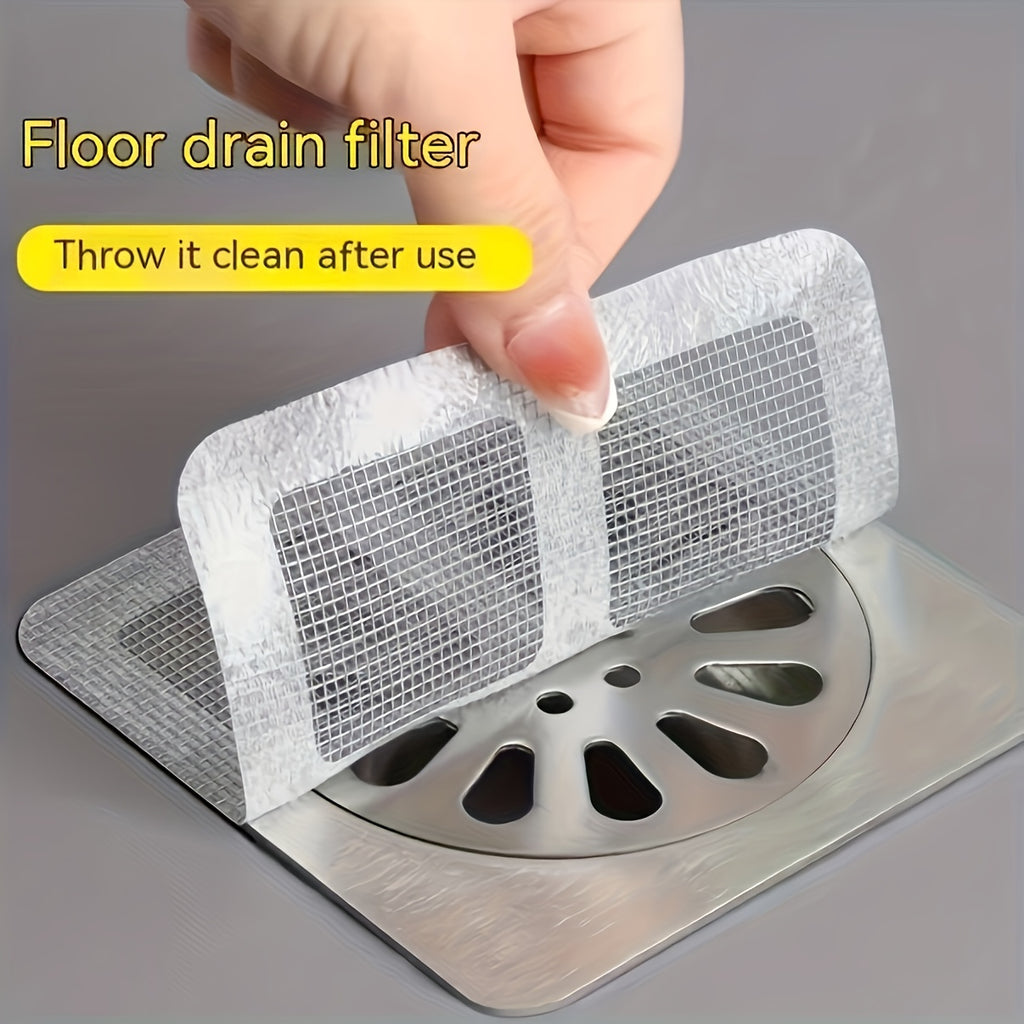 30pcs Shower Drain Hair Catcher Stickers - Adhesive Bath, Sink, Tub Drain Covers - No Tools Needed, Easy Application - Clog Prevention, Bathroom Cleaning - Compatible with Shower, Bathtub, Floor Drain - (30 Count), Flexible M