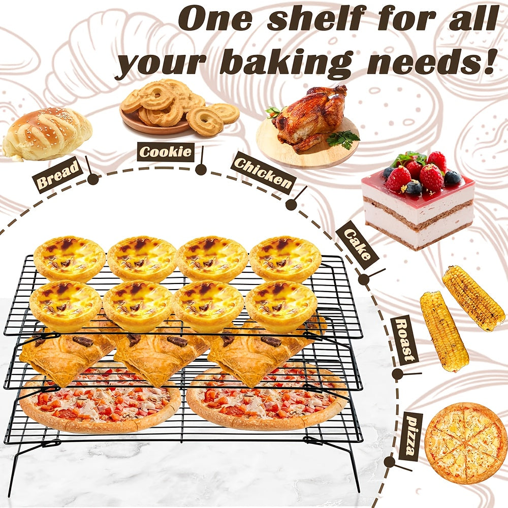 [Cake Cooling Rack] 3-Tier Foldable Cooling Rack - Cake Tool - Baking Accessory - Cookie and Cake Drying Stand
