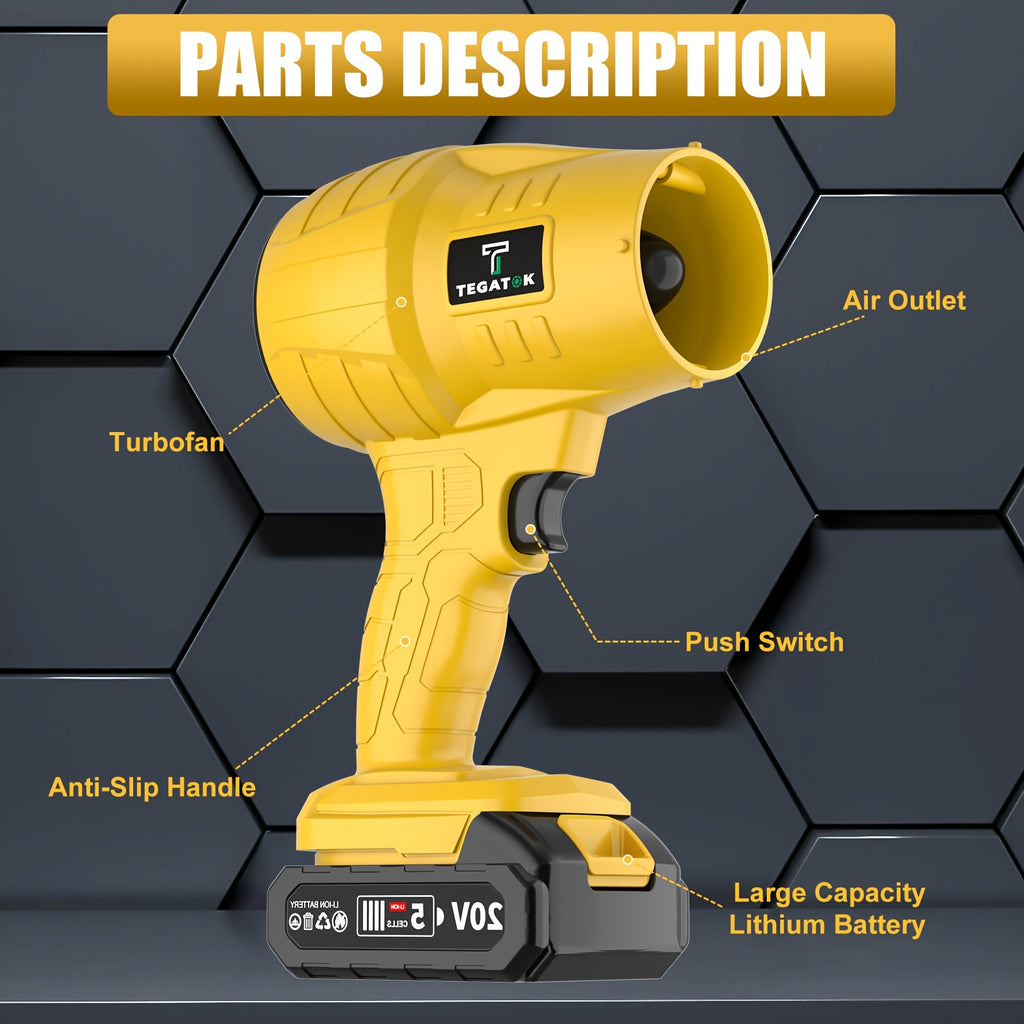 Turbo Jet Blower, 20000RPM Electric Cordless Leaf Blower, 20V 2.0/4.0AH Battery Jet Dry Blower, High Pressure Air Blower, Jet Blower Car Dryer, Hand Held Snow Blower, Home Outdoor, Blowing Leaves And Dust, Birthday Or Holiday