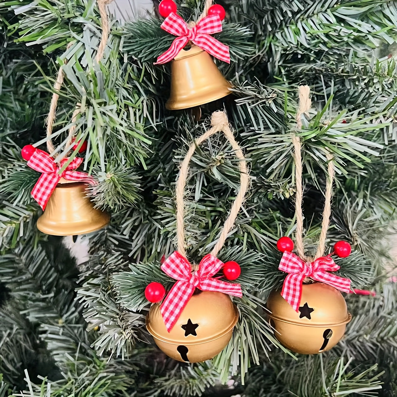 8 Sets of Christmas Bells in Different Styles, Jingle Bells, Multifunctional Christmas Tree Ornaments, Exquisite Christmas Decorations, Christmas Party Supplies, Christmas Tree Decorations