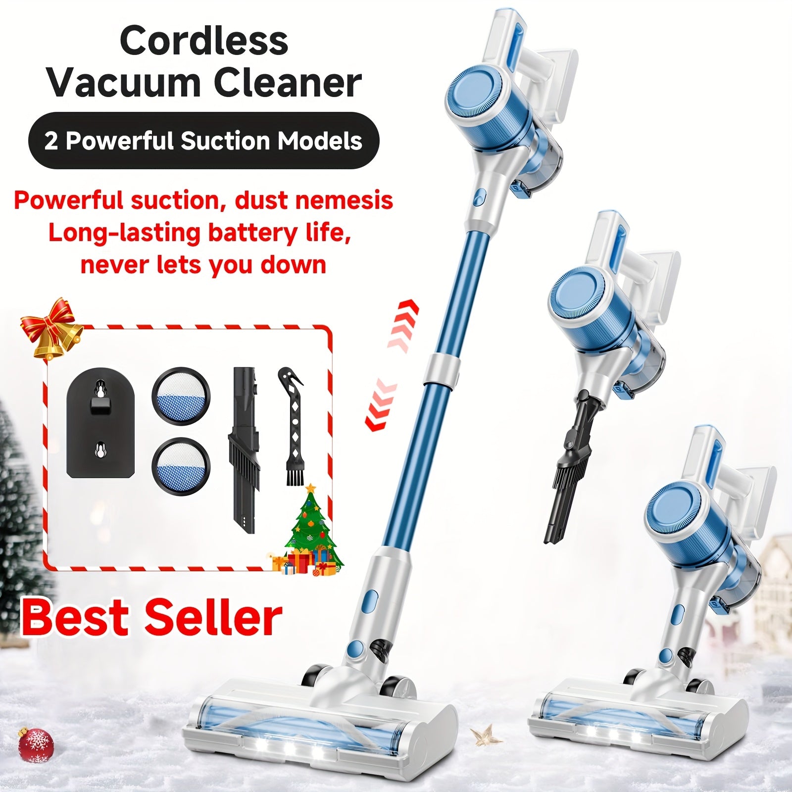 Cordless Vacuum Cleaner, MAX 70Kpa Powerful Stick Vacuum with 45min Runtime, Anti-Tangle Vacuum Cleaners for Home, 50.72oz Dust Cup, Rechargeable wired/Wireless Vacuum for Hardwood Floor Carpet Pet Hair, Cordless Vacuum Clean