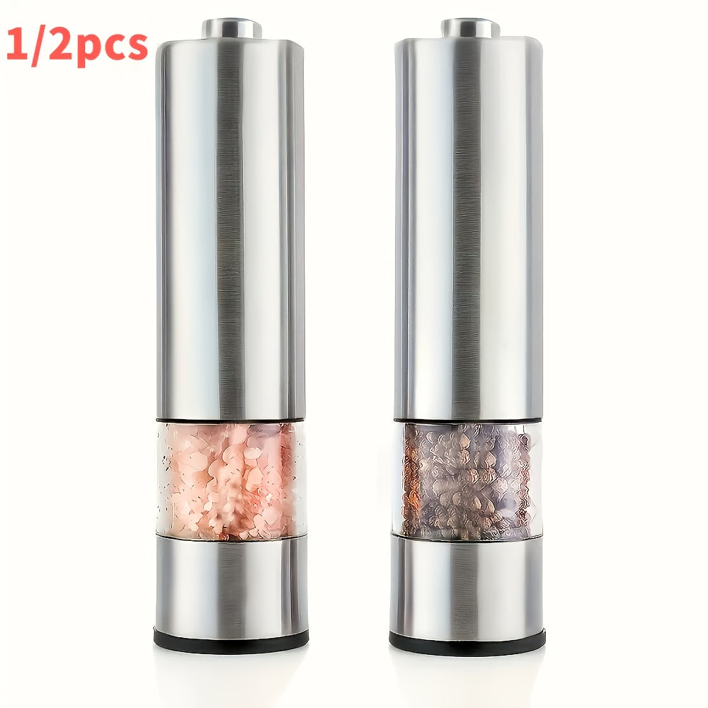 A Set of Electric Salt and Pepper Grinders, Adjustable Coarseness | One-Handed Operation | Battery Powered, Automatic Pepper Grinder Set, Electronic Adjustable Pepper Grinder, Ideal Gift Kitchen Gadgets and Accessories, Kitch