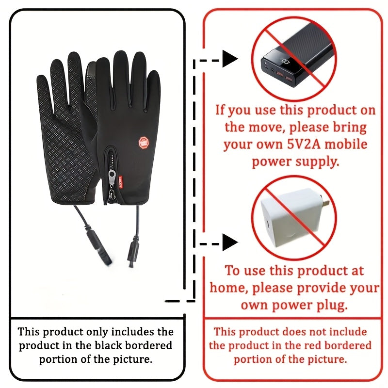 USB Heated Gloves, Heating The Back Of The Hand Has A Constant Temperature Function 5 Touchscreen-compatible, Hand Washable, Made Of Fabric, For Winter Warmth, Outdoor Cycling Gloves For Both Men And Women