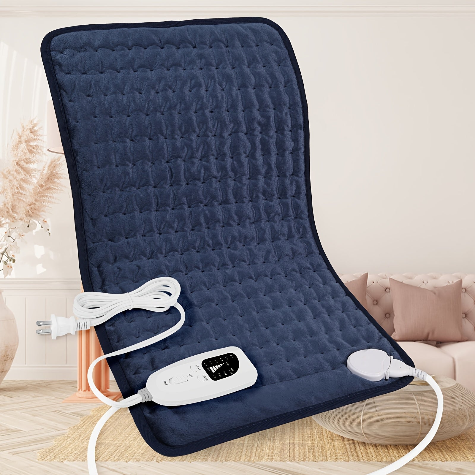 Extra Large Heating Pad, Electric Heating Pad, Portable, 24 "x12", 6 Heating Levels, Quickly Heats Up To 140 ° F, Automatically Shuts Off In 2 Hours, Leg, Shoulder, Knee, Neck Heating - Machine Washable, Ideal Gift For Paren