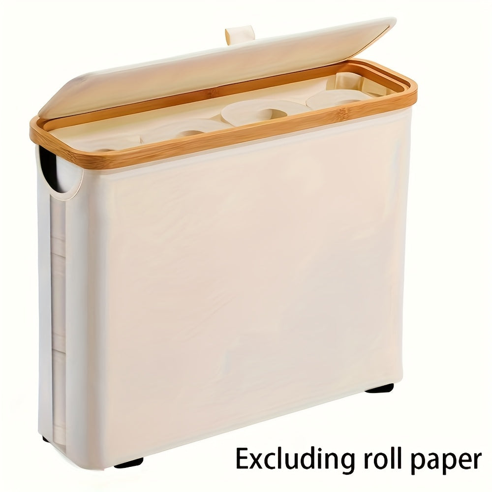 Toilet Paper Basket, Bamboo Toilet Paper Storage - Ultimate Bathroom Storage with Bamboo Lid, Large Toilet Paper Holder Can Hold 9 Rolls, Bathroom Toilet Paper Storage Cabinet, Toilet Paper Storage Containers