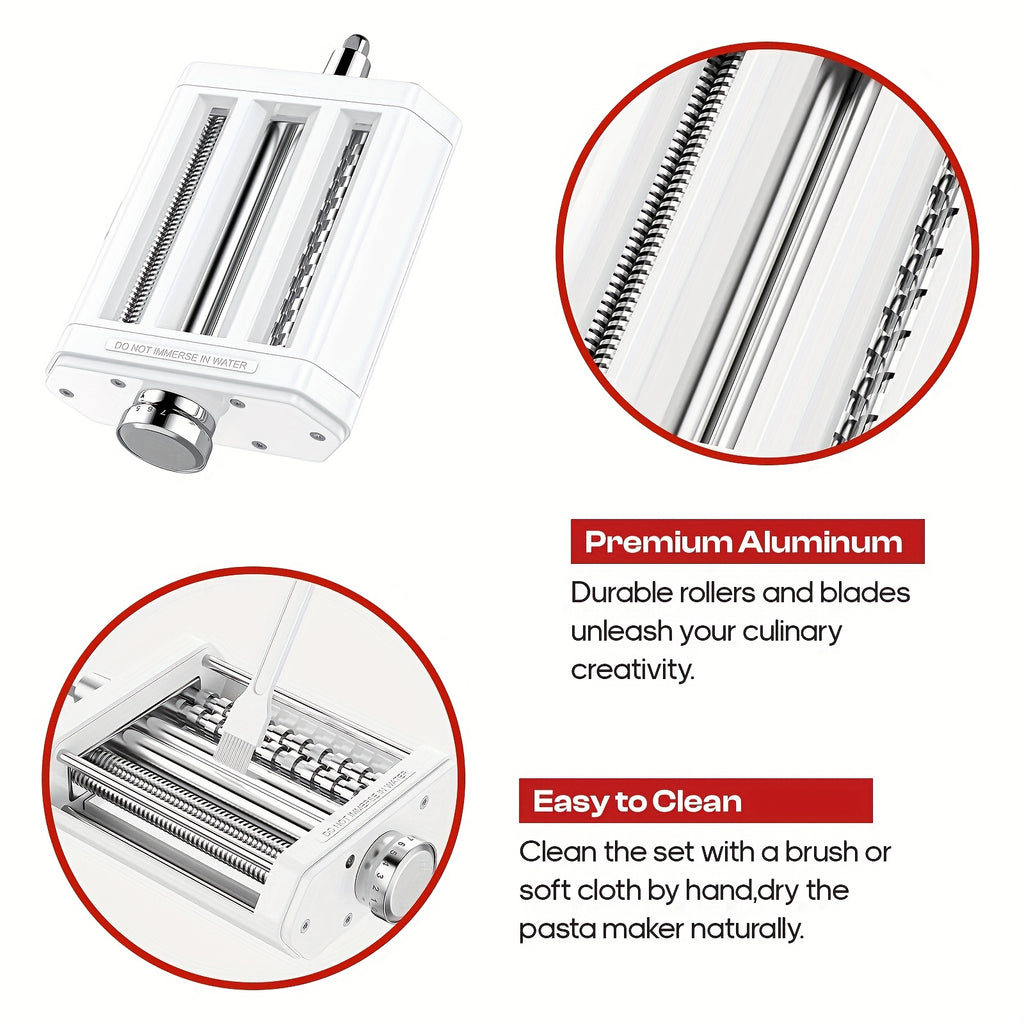 Manual Pasta Maker Machine, 3-in-1 Pasta Maker With 7 Adjustable Thickness Settings, Noodle Maker, Manual Pasta Maker For Pasta Roller, Spaghetti Cutter, Fettuccine Cutter