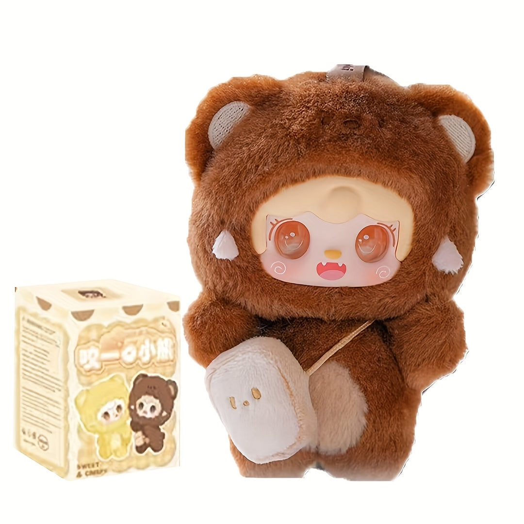 Multi-Color 1pc Genuine Yooki V4 Mysterious Teddy Bear Mystery Box Collectible Doll with Colorful Hair Accessories - Anime Plush, Expressive Eyes & Soft ABS Material, Perfect Gift for Teens & Adults (Halloween/Christmas/Easte