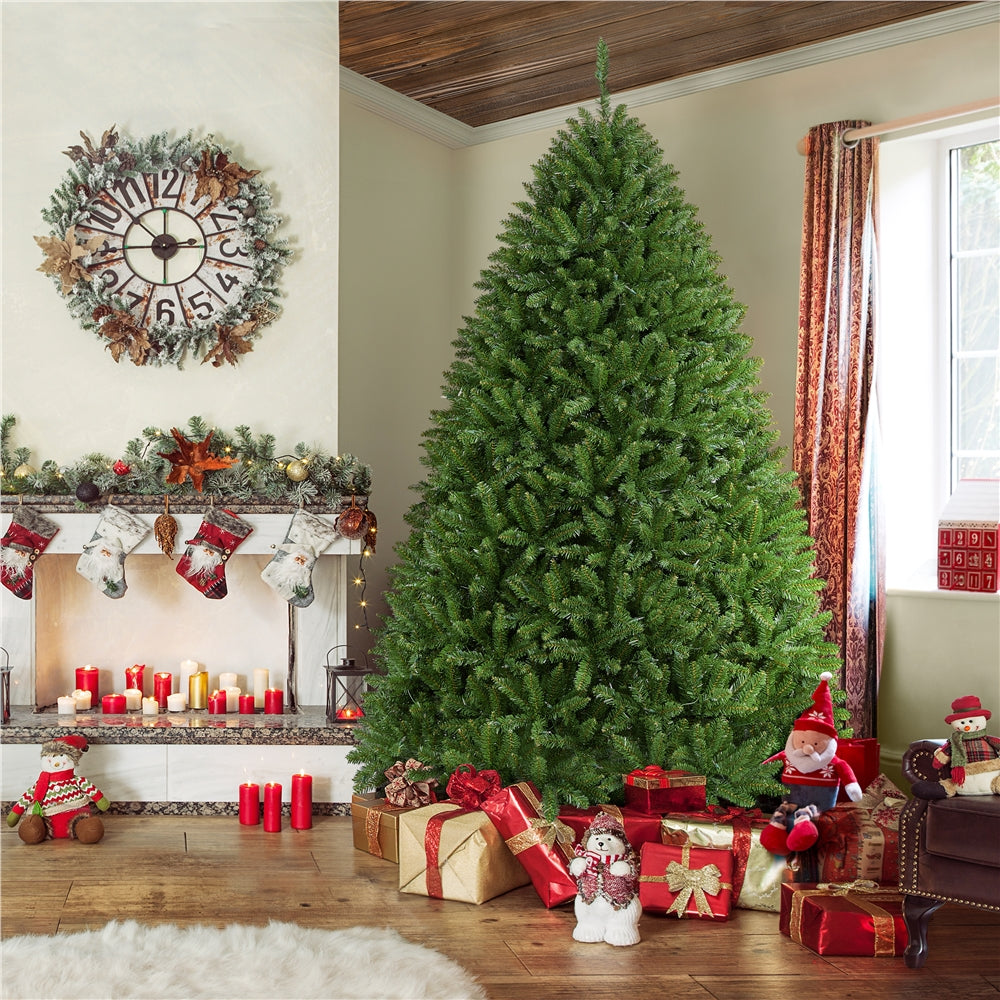 Costoffs Halloween 6ft/7.5ft Unlit Artificial Christmas Tree with Foldable Stand Hinged Spruce Holiday Decoration Green