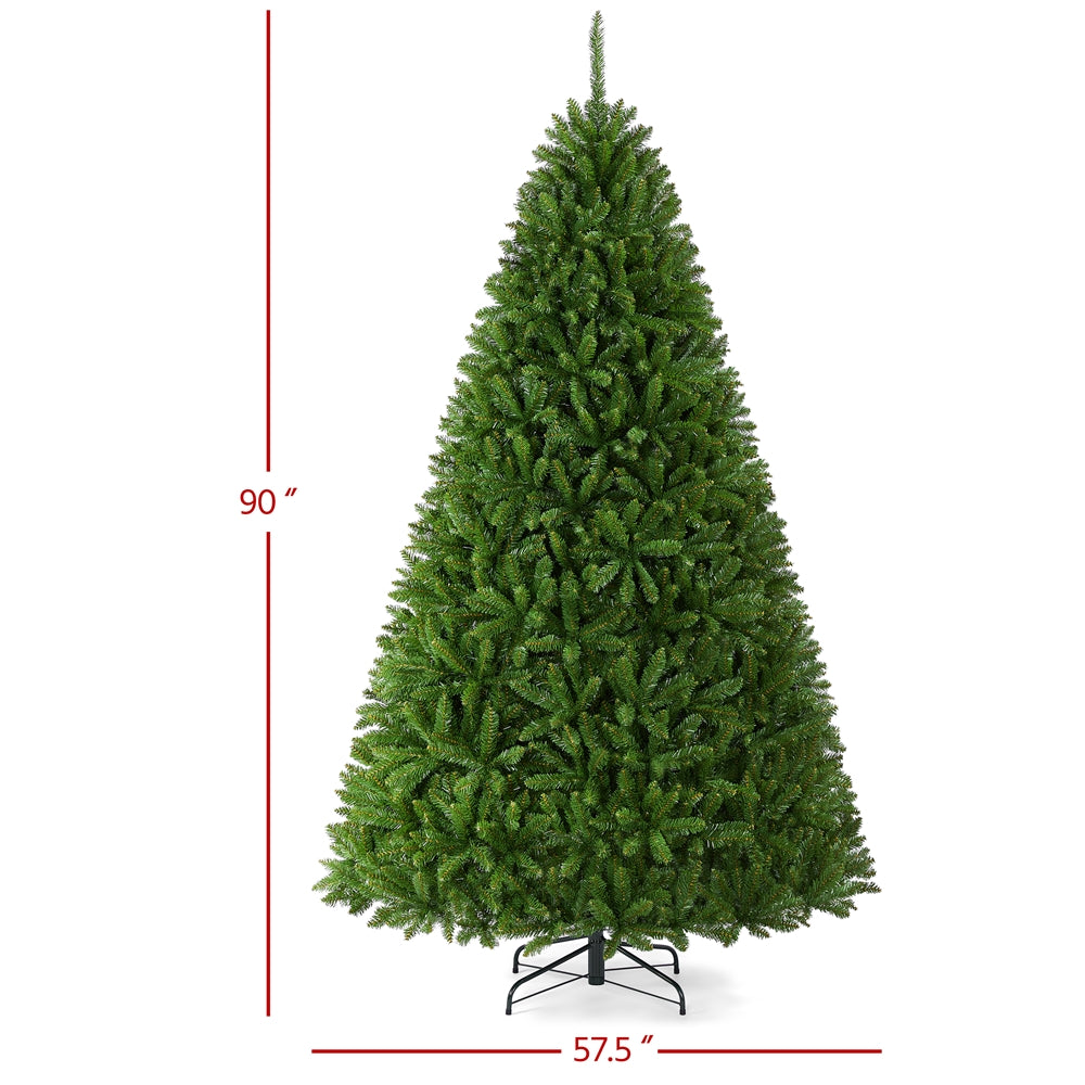 Costoffs Halloween 6ft/7.5ft Unlit Artificial Christmas Tree with Foldable Stand Hinged Spruce Holiday Decoration Green