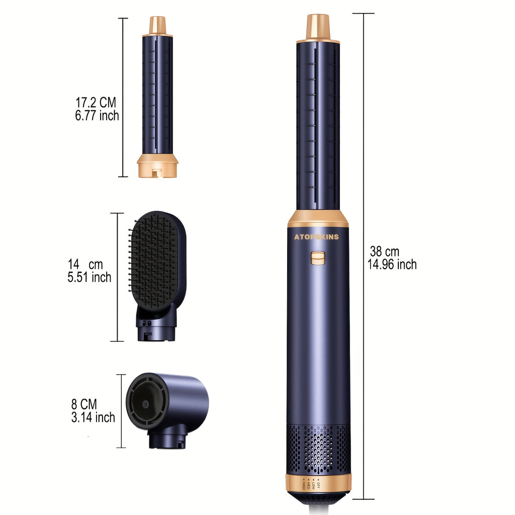 5in 1 Blow Dryer Brush, Upgrade Hair Dryer Brush Air Curler Air Curling Wrap Styler, Detachable Hot Air Brush Negative Ion Curling Brush Iron, Hair Styling Tools for Drying Curling Straightening