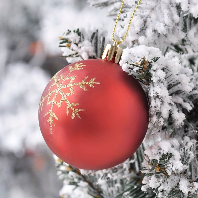 88 Red and Golden Christmas Set, Festive Painted Hanging Ornaments, Christmas Tree Topper, Unique Shaped Decorations, Suitable for Christmas Decoration and Christmas Ball Decorations