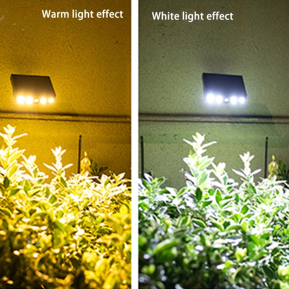 1/2/4pcs Commercial Solar Wall Lights Outdoor - Smart Motion Sensor, IP44 Waterproof, Auto On/Off Dusk to Dawn for Courtyard, Porch, Deck & Garden Security Lighting (Acrylic Cover, 120° Wide Beam)