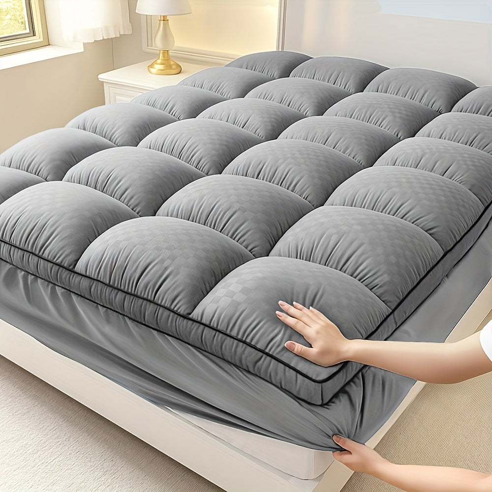 Extra Thick Queen Mattress Topper with 1000GSM Heavyweight - Cooling Quilted Fitted Bed Pad, 8-21" Deep Pocket, Stretchable Mattress Protector, Machine Washable, Spill & Bedbug Proof, Multi-Color Options ( Shown) for Enhanced