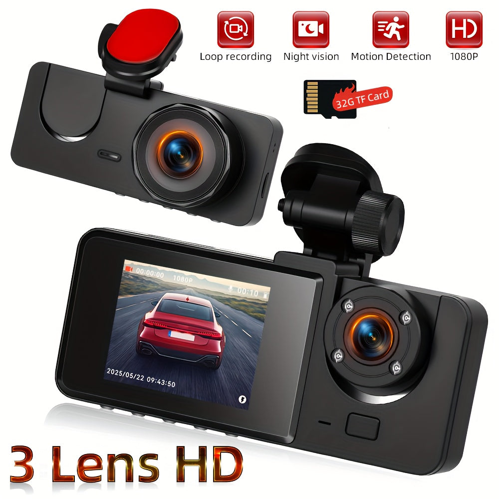 Podofo 1080P Dual Camera, Dash Cam For Cars, Front And Inside, Car Camera With IR Night Vision, Loop Recording, Wide Angle Car DVR Camera With 3.16 Inch IPS Screen, Dual Lens Car Dashboard Video Cam As A Christmas Gift, Witho