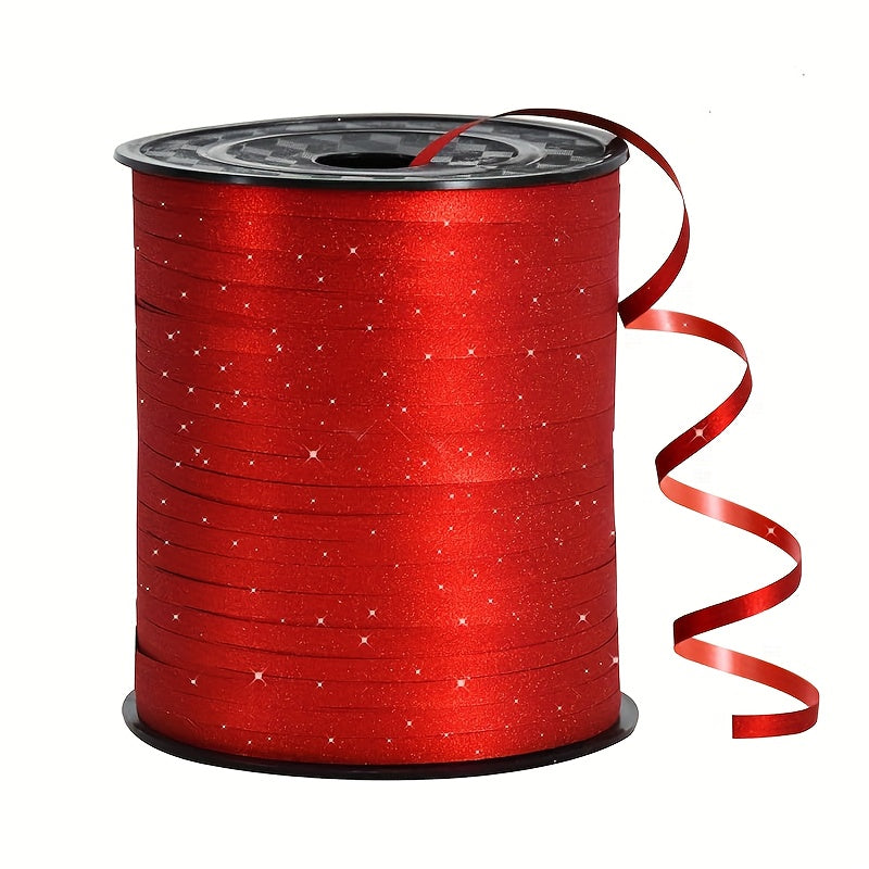 1pc 250 Yards Golden Glitter Ribbon Streamers - Mixed Color Plastic Ribbon for Gift Wrapping, Handicrafts, Wedding Party Decorations, Christmas, Halloween, Easter, Valentine'S Day, Graduation, Birthday, Anniversary, General U