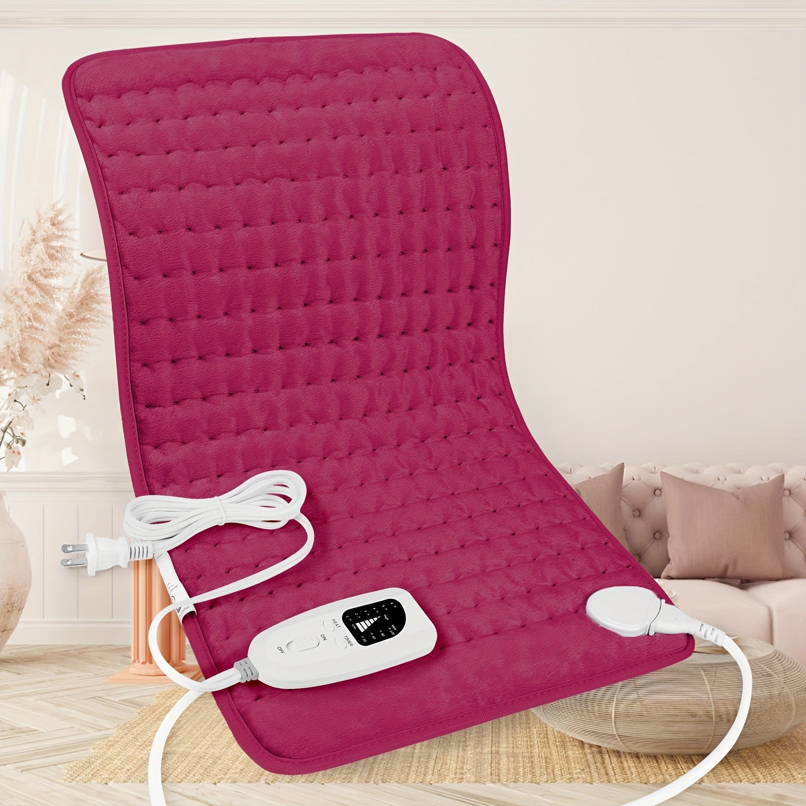 Extra Large Heating Pad, Electric Heating Pad, Portable, 24 "x12", 6 Heating Levels, Quickly Heats Up To 140 ° F, Automatically Shuts Off In 2 Hours, Leg, Shoulder, Knee, Neck Heating - Machine Washable, Ideal Gift For Paren