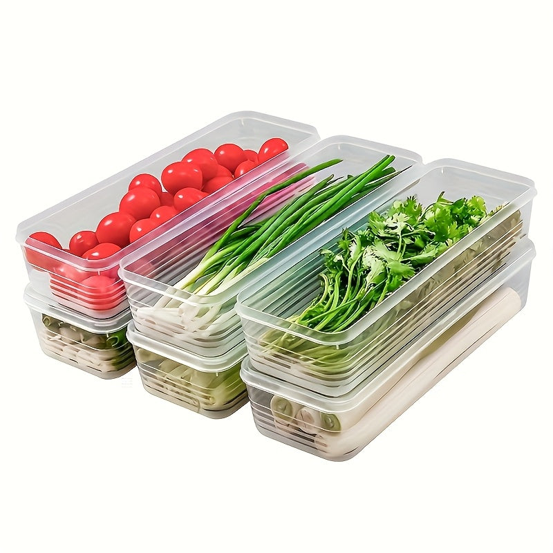 4pcs Fresh Storage Containers, BPA Free, Pasta Storage Container With Lid, Reusable, Leak Proof Plastic Food Storage Container, Sealed Organizer For Refrigerator, Kitchen Vegetable Storage Container With Cilantro, Onion, Mint