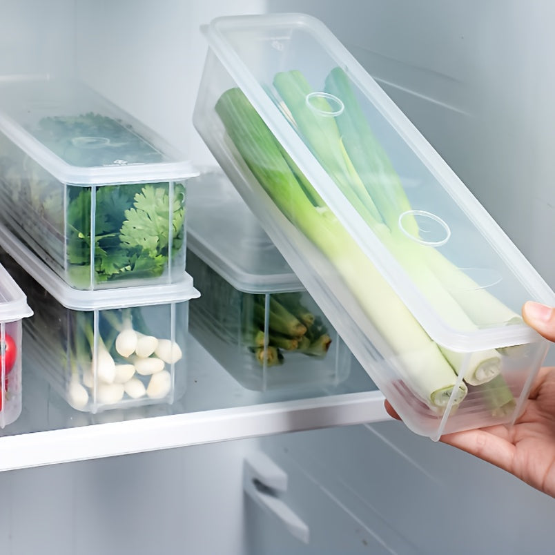 4pcs Fresh Storage Containers, BPA Free, Pasta Storage Container With Lid, Reusable, Leak Proof Plastic Food Storage Container, Sealed Organizer For Refrigerator, Kitchen Vegetable Storage Container With Cilantro, Onion, Mint