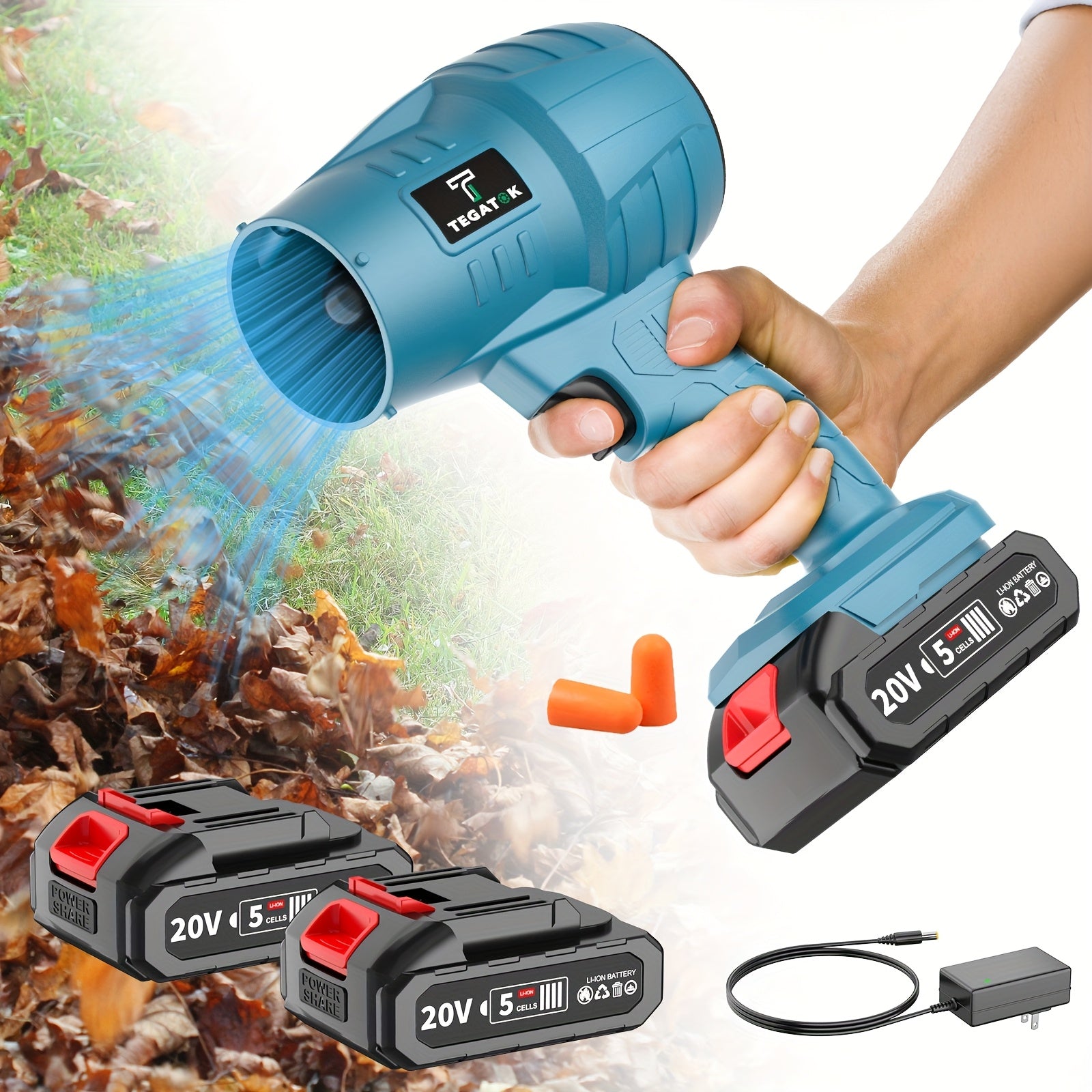 Turbo Jet Blower, 20000RPM Electric Cordless Leaf Blower, 20V 2.0/4.0AH Battery Jet Dry Blower, High Pressure Air Blower, Jet Blower Car Dryer, Hand Held Snow Blower, Home Outdoor, Blowing Leaves And Dust, Birthday Or Holiday