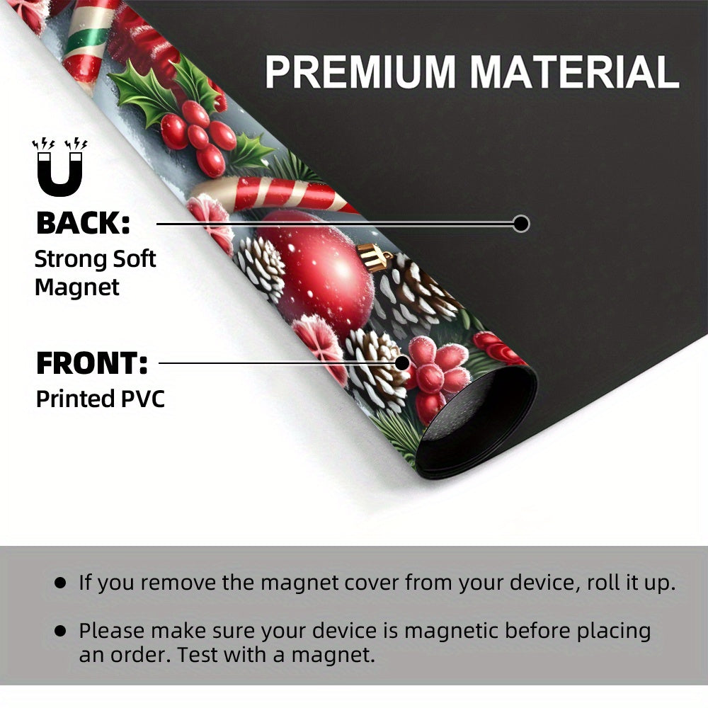 1pc WILDLAVIE Christmas Snowman Magnet - with Red & White Striped Scarf, Magnetic Backing for Dishwasher, Refrigerator, Stove - Holiday Kitchen Decor, Dishwasher Decoration, Festive Home Decoration - Easy to Clean & Trim-to-F