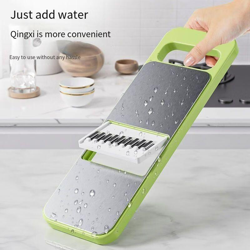 [Heavy-Duty Chopper] Heavy-Duty Manual Vegetable Chopper with 5 Blades - Multifunctional Kitchen Slicer, Grater & Cutter for Carrots, Cucumbers, Potatoes - No Electricity Needed, Easy-Clean Blades - Compact Design, Suitable f