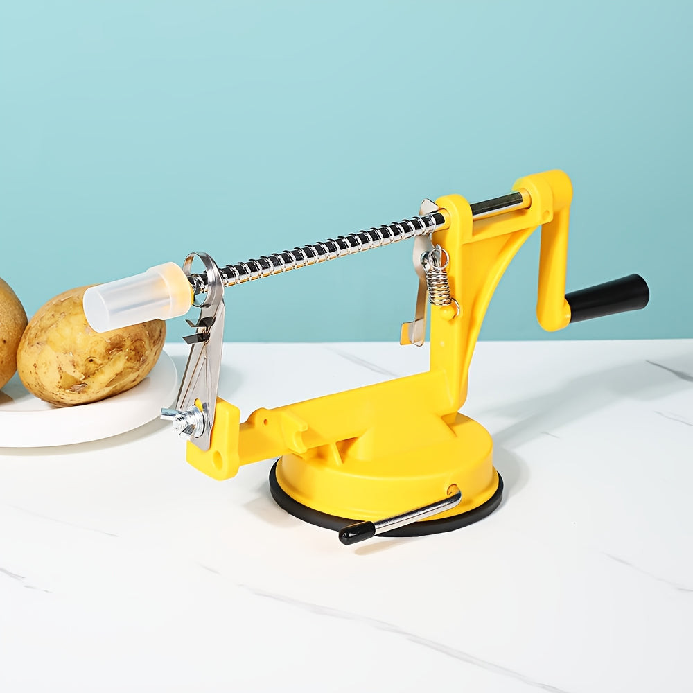 3-in-1 Fruit, Potato Peeler and Slicer, Multi-Function Manual Peeler, Suitable for Apples, Potatoes, and Bananas, Kitchen Gadget, Potato Fries Roller, Manual Peeler and Core Remover, Slicer, Multi-functional Potato Peeler, Ho