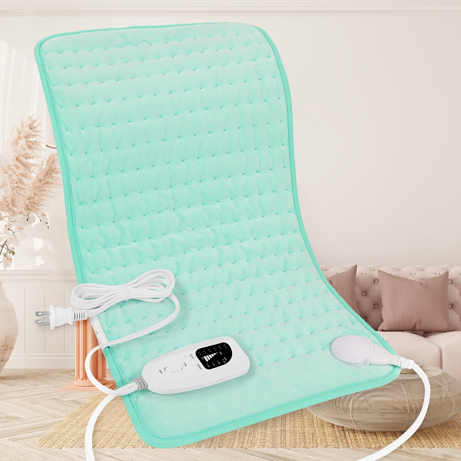Extra Large Heating Pad, Electric Heating Pad, Portable, 24 "x12", 6 Heating Levels, Quickly Heats Up To 140 ° F, Automatically Shuts Off In 2 Hours, Leg, Shoulder, Knee, Neck Heating - Machine Washable, Ideal Gift For Paren