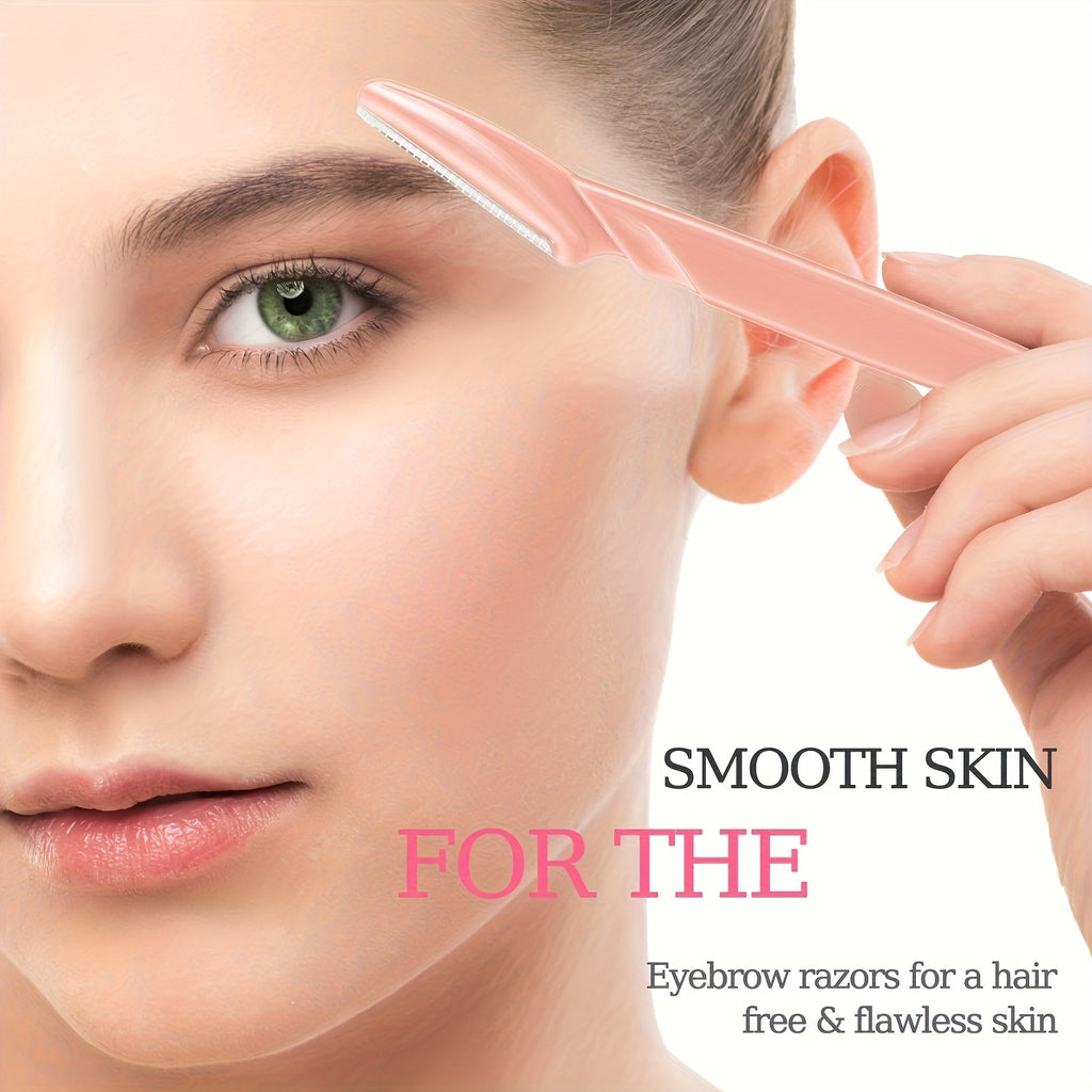 24pcs Eyebrow Shaver & Face Shaver for Women & Men - Eyebrow Trimmer with Protective Cover, Safe & Painless Facial Hair Remover for Upper Lip, Beginners, Personal Care Grooming Tools