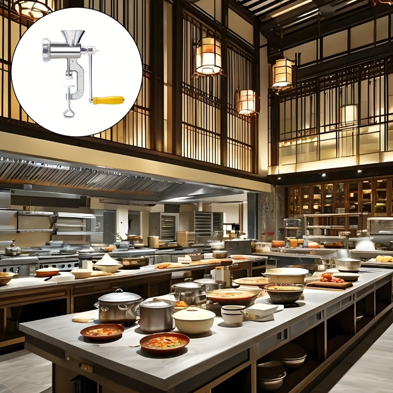 Manual Meat Grinder with Table Clamp - Heavy-Duty Stainless Steel Hand Crank Meat Grinder for Ground Beef, Pork, Chicken, Vegetables - No Electricity Needed, Meat Grinder For Kitchen, Vegetable Processing, Durable Constructio