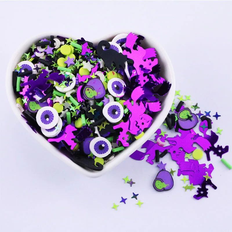 1KG Halloween Candy Corn Pumpkin Sprinkles Mix Polymer Clay Slices Sprinkles for Slime Filler DIY Clay Crafts Decor Nail Art