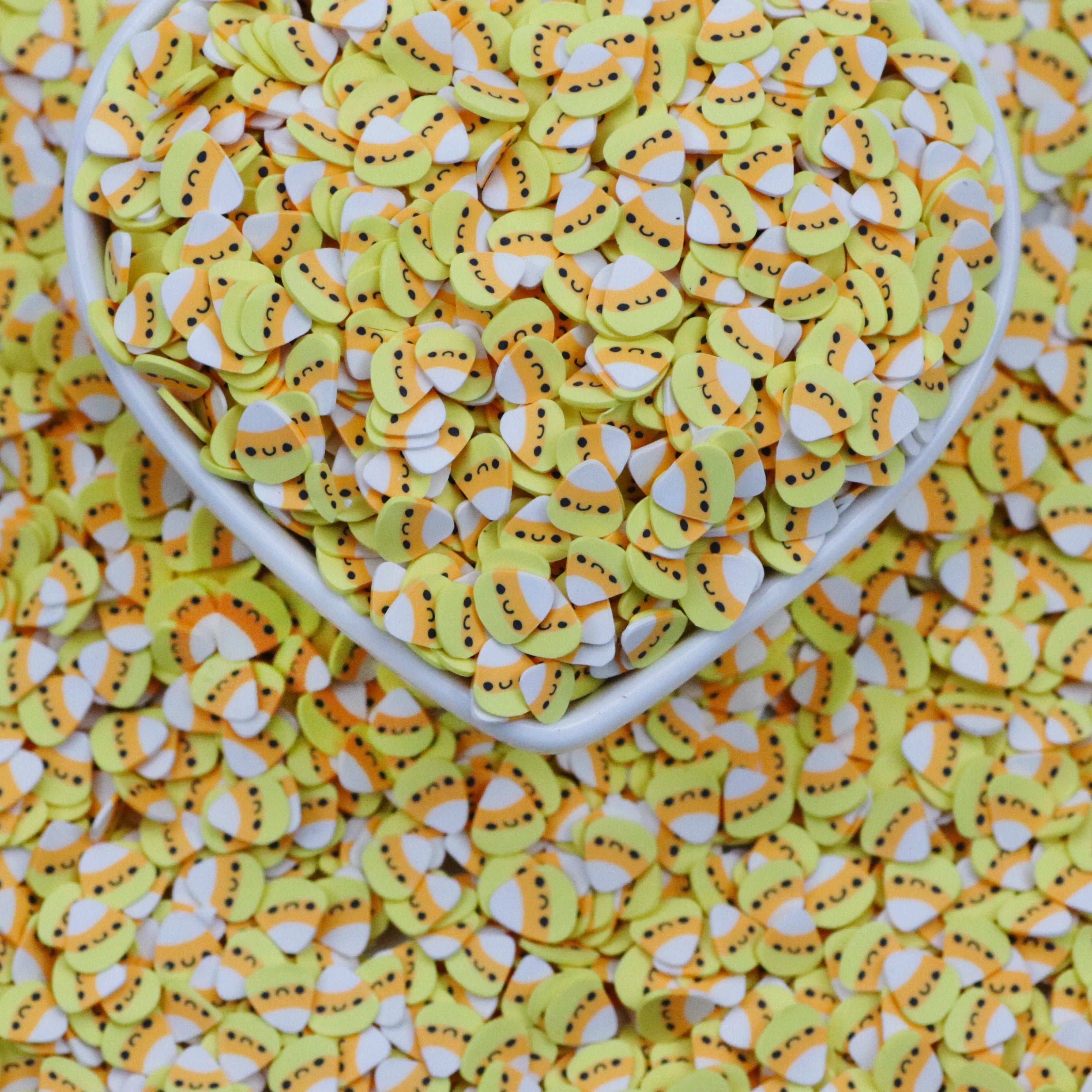1KG Yellow Orange Halloween Candy Corn Polymer Clay Sprinkle Slices Candy Corns for Slime Kids' DIY Crafts Nail Art Tumblers