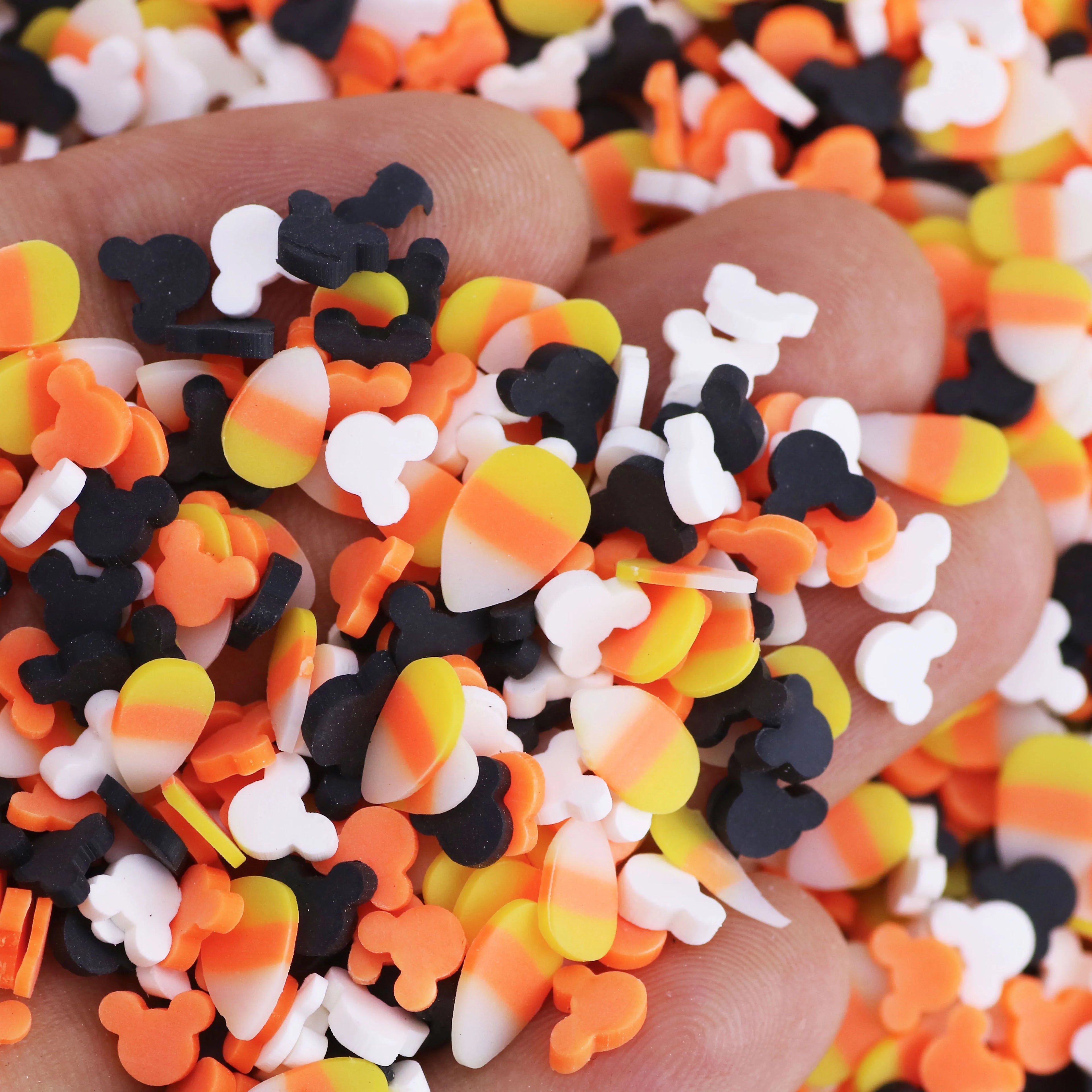1KG Halloween Candy Corn Cartoon Mouse Polymer Clay Slices DIY Nail Art Decor Sprinkle Slime Filler Model for Clay Crafts