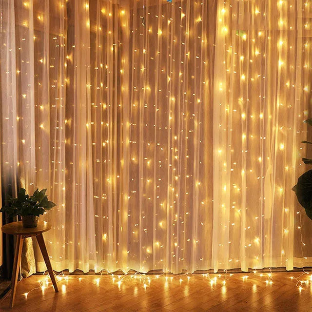 Christmas Lights Curtain Garland Merry Christmas Decor for Home 2025 Xmas Ornament Navidad Gifts Fairy Lights Festoon New Year
