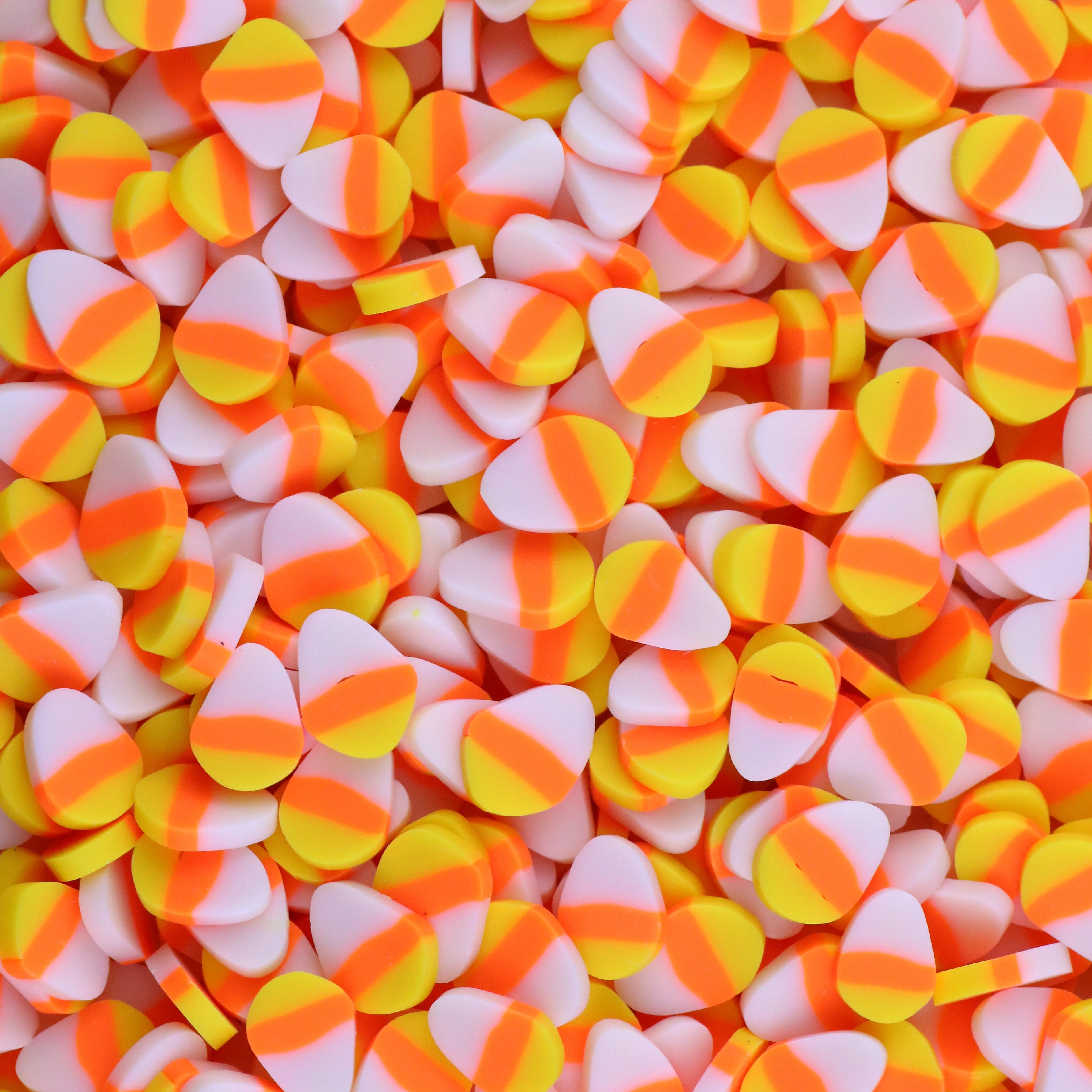 1KG Yellow Orange Halloween Candy Corn Polymer Clay Sprinkle Slices Candy Corns for Slime Kids' DIY Crafts Nail Art Tumblers