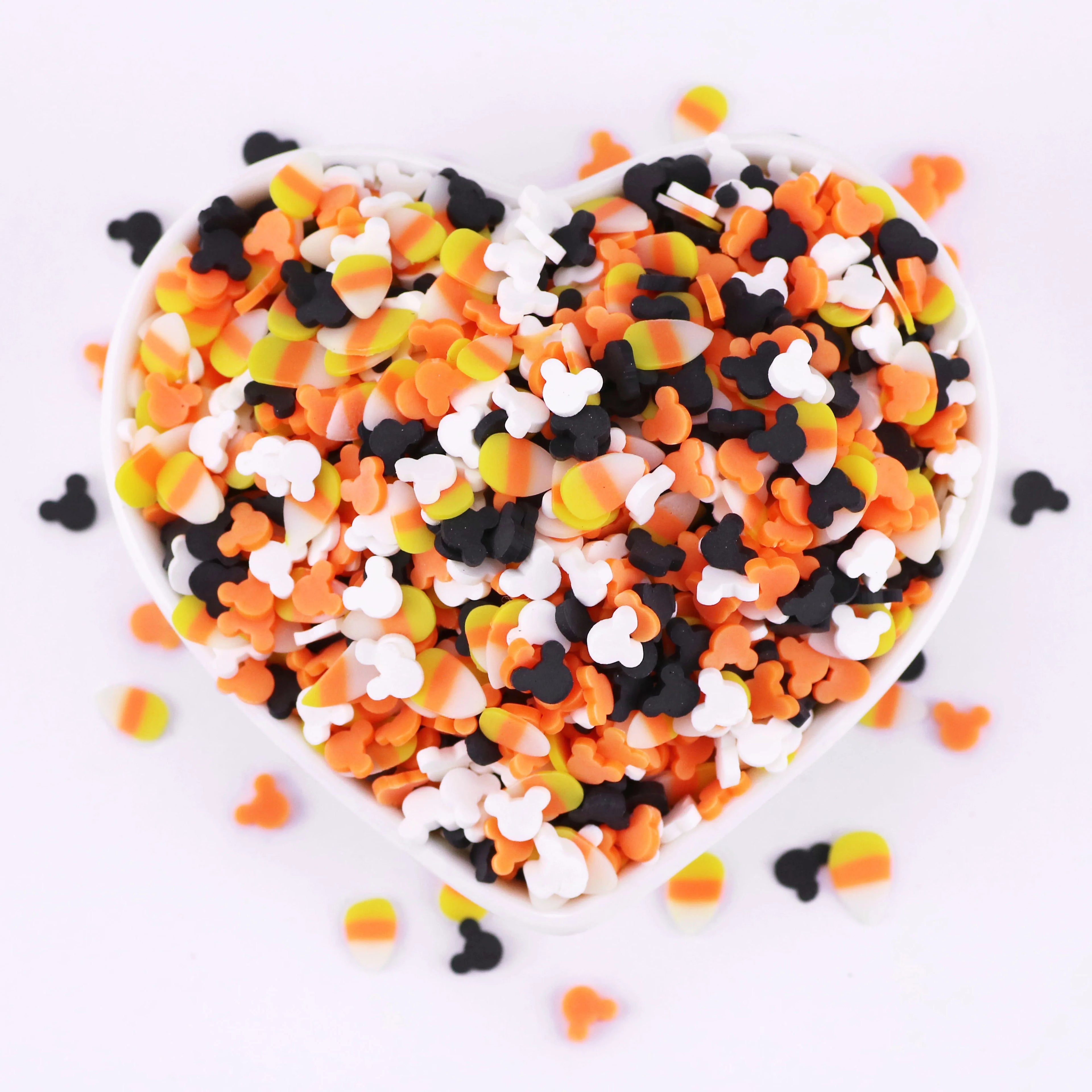1KG Halloween Candy Corn Cartoon Mouse Polymer Clay Slices DIY Nail Art Decor Sprinkle Slime Filler Model for Clay Crafts