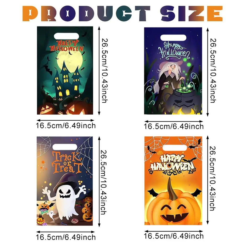 Spooky Treats 50 Halloween Candy Bags - Assorted Candy in Clear Containers
