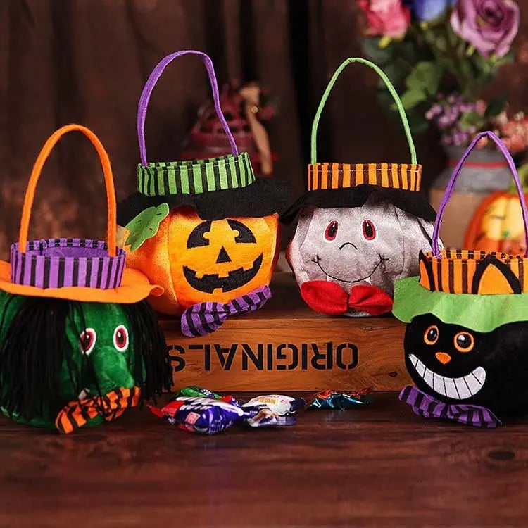 FCJ Cute Pumpkin Witch Halloween Candy Bags Gift Box Set for Holiday Supplies
