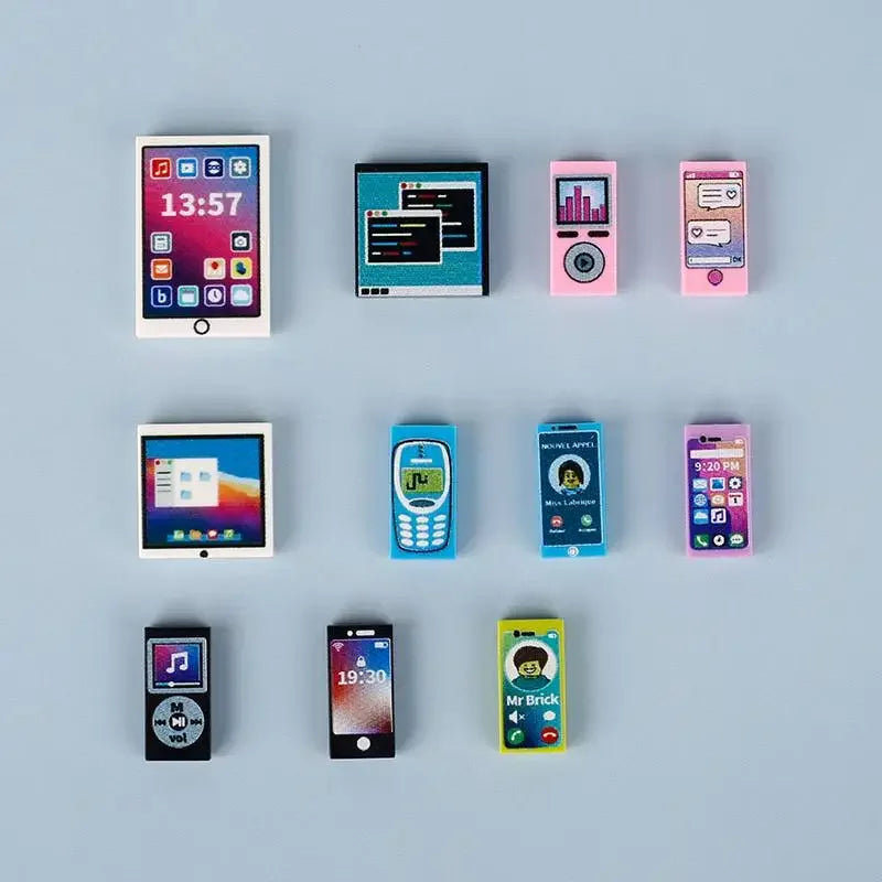 Building Blocks Printed Bricks Seafood Vegetables Ice Cream Express Package Computer Controller Christmas Halloween Gifts MOC