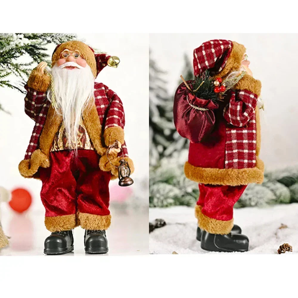 1~4PCS 2025 Christmas Decoration for Home Santa Claus Plush Doll 30cm Navidad Party Decor Xmas Ornaments New Year Gift