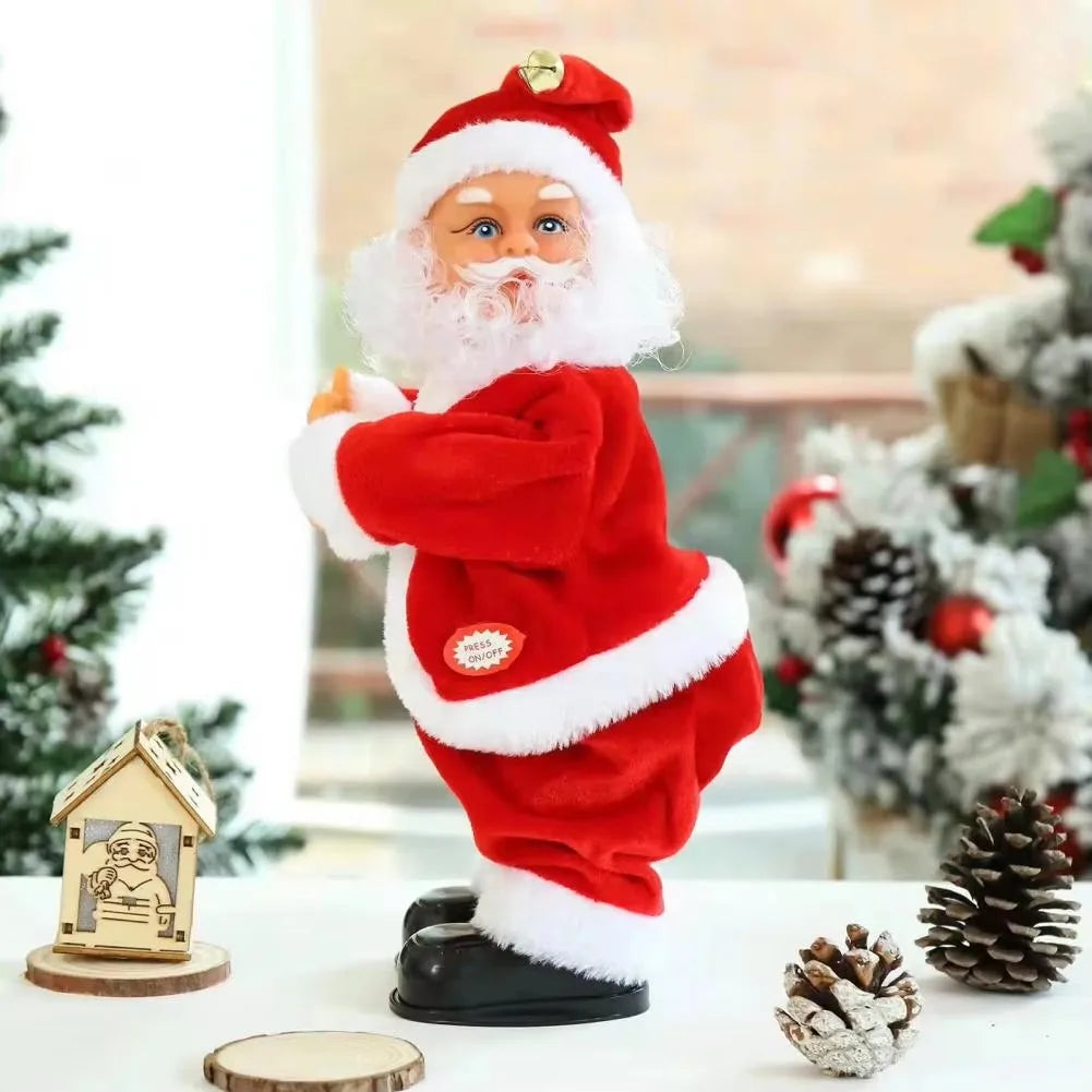 Electric Santa Claus Twerking Elderly Buttock Shaking Xmas Figurine Doll Dancing Christmas Music For Christmas Decor