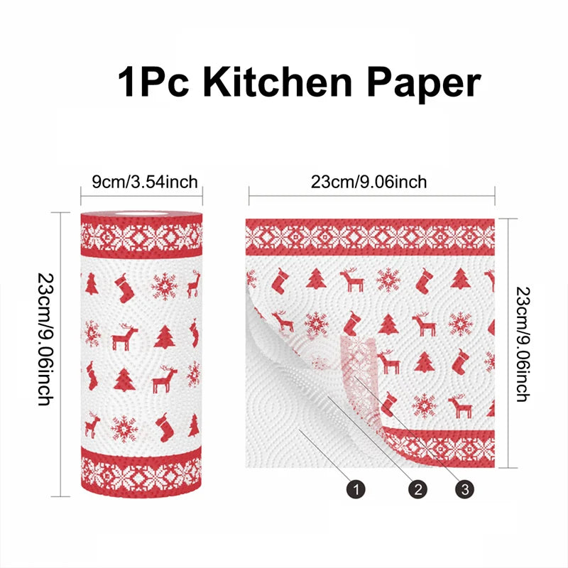 Christmas Toilet Roll Paper Happy 2026 New Year Christmas Supplies Xmas Tissue Roll Napkin Kitchen Tool Home Decoration New Year