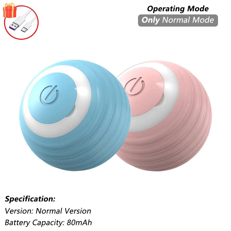 Dog Cat Interactive Ball Toy Automatic Rolling Ball Faux Tail Rechargeable Smart Pet Electric Toy Dog Cat Training Imitate Mouse