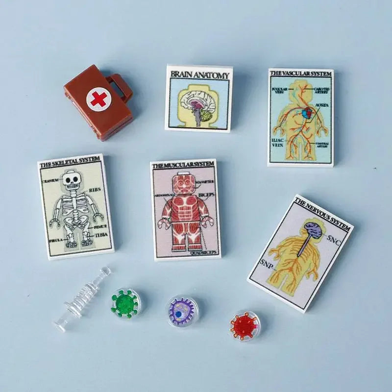 Building Blocks Printed Bricks Seafood Vegetables Ice Cream Express Package Computer Controller Christmas Halloween Gifts MOC